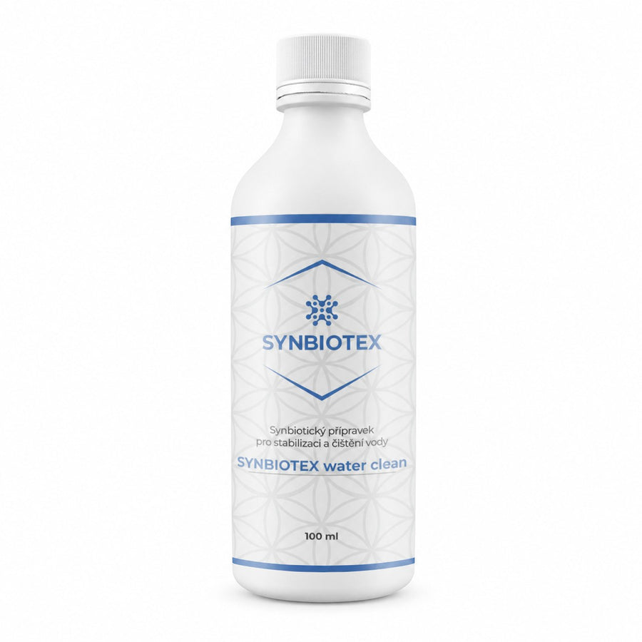 SYNBIOTEX water clean — lahvička na bílém pozadí