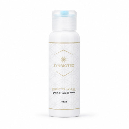 SYNBIOTEX hand gel — lahvička na bílém pozadí